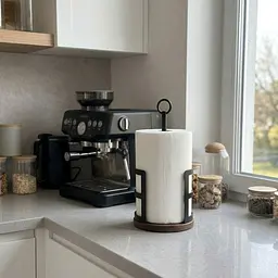 Тримач для паперових рушників Nice & Cozy Garret M155 з дерев'яною основою чорний - мініатюра 3