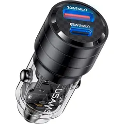 Автомобільний зарядний пристрій USAMS US-CC176 C36 95W Mini Car Charger з алюмінієвого сплаву (6958444904511) - мініатюра 2