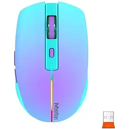 Компьютерная мышь Mееtion BTM002 RGB 1000-1200-1600 dpi 6 кнопок USB 2.4G беспроводная игровая фиолетовая