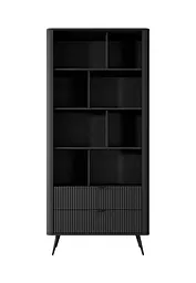 Стелаж Perfect Home Ланте / Lante 2S з 2 шухлядами і чорними ніжками Чорний (PFH-091104) - мініатюра 5