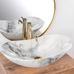 Умивальник Rea Royal 36x62,5 granit shiny (REA-U8596) - мініатюра 2