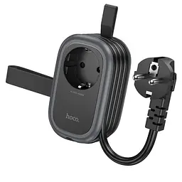 Мережевий подовжувач Hoco NS6 Sharp 1 position(1C2A) desktop socket(EU/GER) Чорний - мініатюра 6