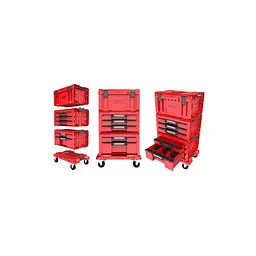 Набір ящиків Qbrick SYSTEM PRO RED DRAWER WORKSHOP SET 4 2.0 RUHD мобільна шафа 525x345x885 мм - мініатюра 3