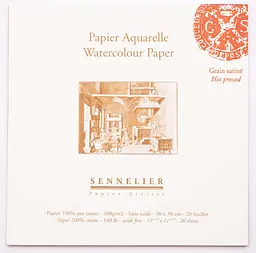 Склейка для акварелі Sennelier, 20 аркушів, гаряче пресування, 300 г/м, 30x30 см - мініатюра 6