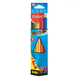 Набір кольорових олівців Maped Color Peps Classic, 12 кольорів та гумка (MP.183213)
