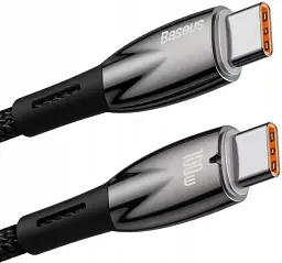 Кабель Baseus Glimmer Series Fast Charging Cable Type-C to Type-C 100W 2m CADH000801 Black - мініатюра 2
