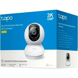 IP камера TP-Link Tapo C230, White/Black, 5 Мп (2880x1620/30 fps), 1/3" CMOS, H.264, f/2.0, f=3.17 мм, WiFi (2.4 GHz), ІЧ-підсвічування 850 нм до 12 м, двосторонній аудіозв'язок, microSD - мініатюра 3