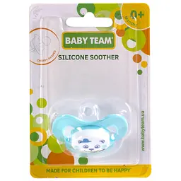 Пустушка Baby Team силіконова,класична, 0+ міс (3007_блакитний) - мініатюра 3