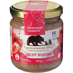 Мед Правильний мед з полуницею і базиліком 250 г - мініатюра 2