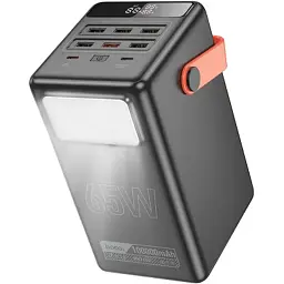 Батарея універсальна HOCO 100000mAh Max Centurion PD/65W, QC, LED Lamp, Black (DB03 / 714722) - мініатюра 2