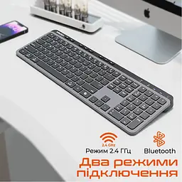 Клавіатура Meetion WK330 Wireless/Bluetooth Black (MT-WK330-A-RUA) - мініатюра 4