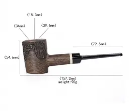 Люлька для куріння Muxiang Ebony Wood 9 мм filter 163HT-026-1 (emb-1080) - мініатюра 5