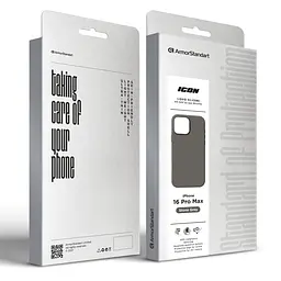 Силиконовый чехол для Apple iPhone 16 Pro Max, ICON2 Case, серый, противоударный, панель, защита всего корпуса, матовая поверхность Soft Touch, выступает над дисплеем, совместим с защитными стеклами и пленками, с микрофиброй, ArmorStandart (ARM81306) - мініатюра 9