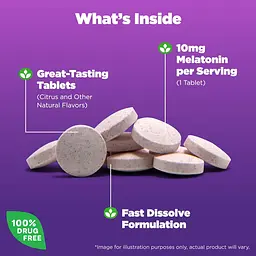 Мелатонін Natrol з цитрусовим смаком 10 мг 60 таблеток для розсмоктування - мініатюра 5