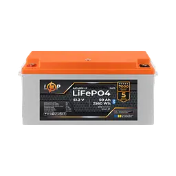 Акумулятор LP LiFePO4 51,2V - 50 Ah (2560Wh) (BMS 80A/50А) пластик Smart BT