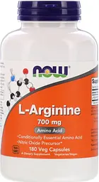 Амінокислота L-аргінін Now Foods L-Arginine 700 мг 180 вег капс