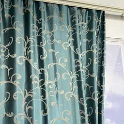 Жакардові штори бірюзового кольору з вензелем на тасьмі 2шт. 150х270 ALBO pbe0052395 - мініатюра 8