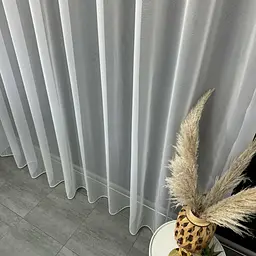 Турецький тюль батіст білий 500х270, люверси ALBO pbe0052305 - мініатюра 4