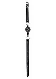 Кляп - Ouch! Ball Gag With Leather Straps Black - мініатюра 3