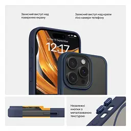Чехол для Apple iPhone 16 Pro, Uniq MagCase, синий, противоударный, панель-накладка с MagSafe, ударопрочный TPU+PC, с магнитом MagSafe, поддержка полноценной беспроводной зарядки, ArmorStandart (ARM79507) - мініатюра 3
