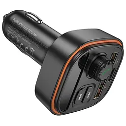 АЗП FM модулятор Borofone BC59 Heroic 15W (2USB-A/1C) Black - мініатюра 5