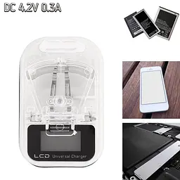Адаптер живлення жабка LCD USB Charger HY02 4.2 V 0.3 A заряджання жабка для батареї блок живлення жабка - мініатюра 3