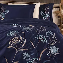 Комплект постільної білизни Dantela Vita Nilufer Blue з вишивкою Євро Різнобарвний 000230329 - мініатюра 2