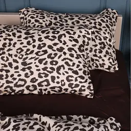 Простирадло MirSon Сатин Leopard Chic 110х160 см шоколадний (2200011122212) - мініатюра 2