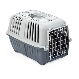 Переноска для тварин MPS Eco Pratiko 2 металеві дверцята, темно-синя, до 15 кг, 55×36×36 см