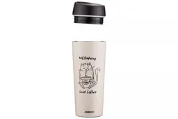 Термокружка Ardesto Сoffee Time Meowning AR-2645-WС 450 мл бежевий - мініатюра 2