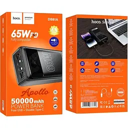 Зовнішній акумулятор Hoco DB81A Apollo 50000mAh 65W чорний - мініатюра 8