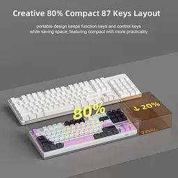 Клавіатура MageGee Light 87 USB Ivory White Switch Purple Jade (6971969728745-UA) - мініатюра 5