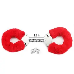 Наручники LoveToy Fluffy Handcuffs (червоний) - мініатюра 6