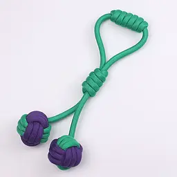 Іграшка для собак Derby Dog Rope Toy - 2 Balls with Long Handle - мініатюра 1