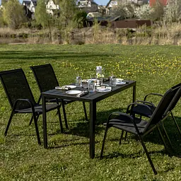 Комплект садових меблів 4Points Bellagio-4 прямокутний стіл 130х70х70см стільниця штучне дерево Polywood та 4 стільці - мініатюра 2