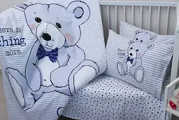 Комплект постільної білизни в ліжечко Tag Tekstil Teddy white для немовлят Ведмедик (білий) - мініатюра 2