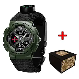 Наручний годинник чоловічий 005AGSU ЗСУ Паракордний ремінець Black + Коробка Patriot acs0031049
