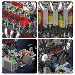 Конструктор двигун Mould King Technic Двигун V8  F488 для дітей та дорослих 2718 деталей  - мініатюра 7