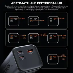 Повербанк 27000mAh Choetech B670 Grey 140W QC3.0 PD3.1 TFT Smart дисплей (43-00169) - мініатюра 9