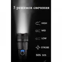 Ліхтар COP BL-X72-P90 1880000W + zoom + microЗП + 5 режимів - мініатюра 4