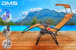 Розкладне садове крісло-шезлонг DMS GLS-120B Grey - мініатюра 3