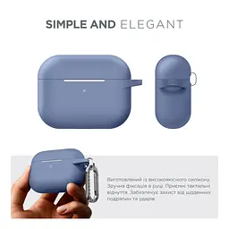 Силіконовий чохол для навушників Apple AirPods Pro, Hang Case, фіолетовий, ультратонкий захисний кейс товщиною 2 мм, захист від подряпин, пилу та ударів, компактний, з карабіном для кріплення, ArmorStandart (ARM56062) - мініатюра 2