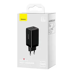 Адаптер зарядний - комплект Baseus Gan5 Pro Fast Charger 65W + Type-C to Typc-C cable (CCGP120201) - мініатюра 2