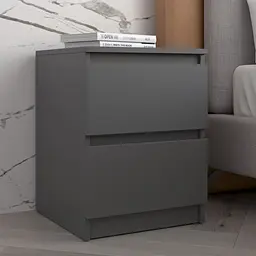 Приліжкова тумба Vays R-5, 2 шухляди без ручок, ЛДСП 40×40×53 см - тумба в спальню - мініатюра 6