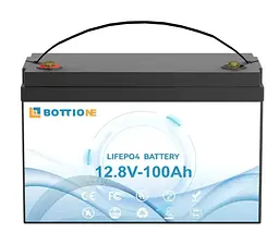 Акумуляторна батарея для ДБЖ, інвертора LiFePO4 Bottione 12,8 В 100 А·год BMS 1280 Вт·год із зарядним пристроєм - мініатюра 2