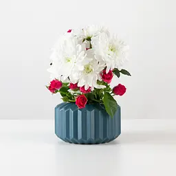 Ваза декоративна МВМ My Home, 7,5 см, синя (DH-FLOWERS-08 DARK BLUE) - мініатюра 3