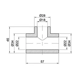 Трійник PPR Thermo Alliance 25х20х25 DSC101