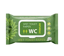 Вологий туалетний папір Naturelle Aloe 50 шт. гіпоалергенний
