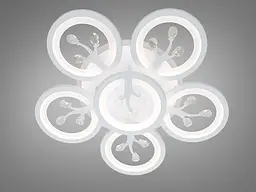 Стельовий LED-світильник «Біла орхідея» Diasha 8135/5+1WH — 95 Вт, диммер, пульт, 6 світлових кілець - мініатюра 4