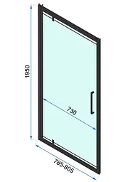 Душова кабіна Rea Rapid Swing 80x100 black пристінна REA-KPL-009951, Чорний матовий, Універсальна, прозрачний, Чорний матовий - мініатюра 6